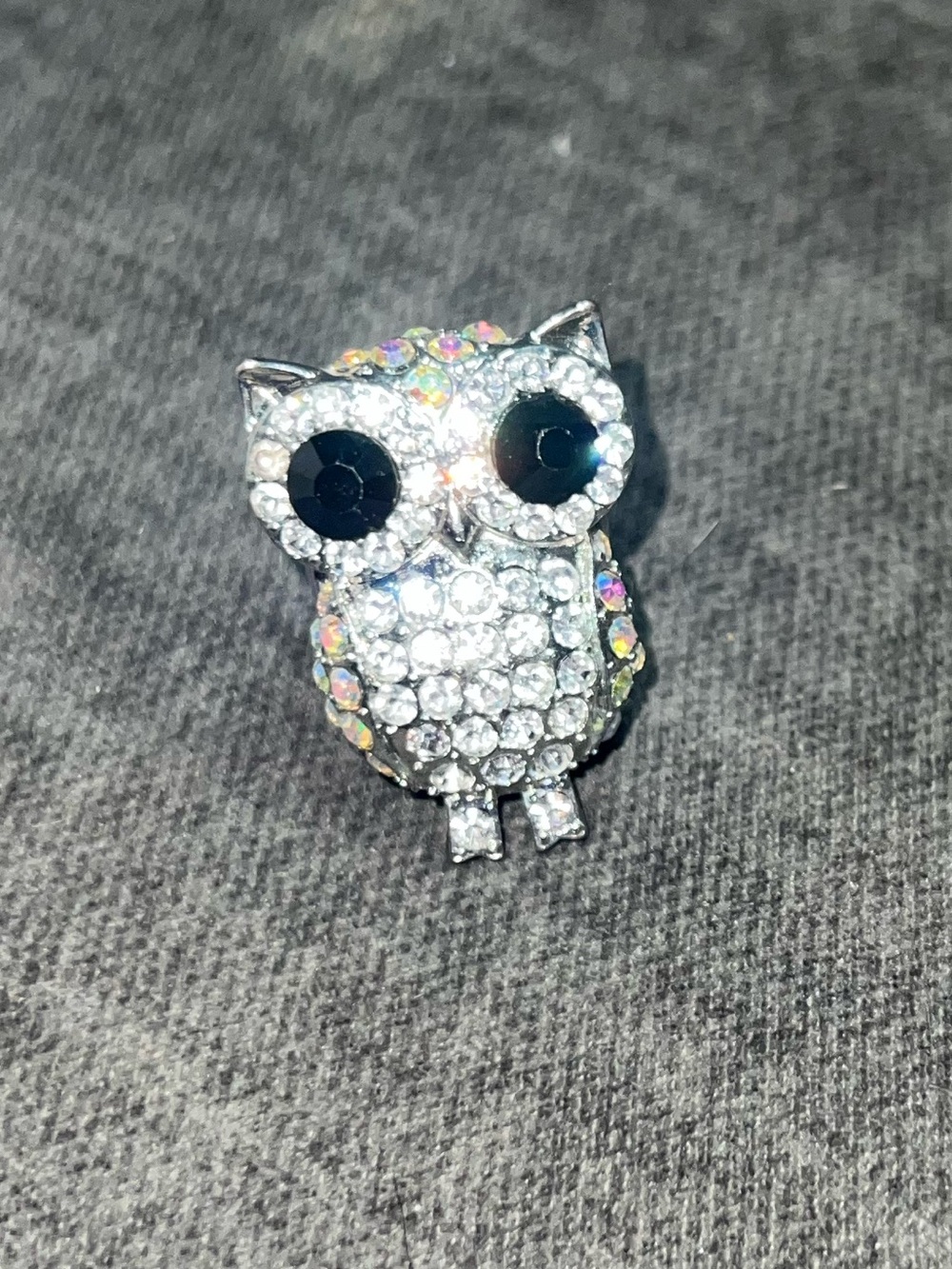 Crystal Owl Accent Figurine - Silver Sparkle